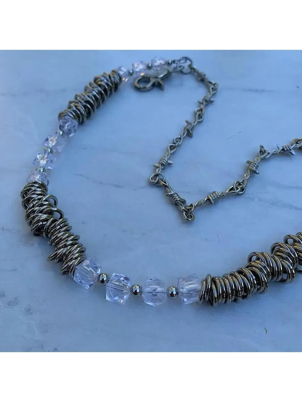 Grunge Punk Cyber Barbwire Pocket Chain. Y2K 2000s style. Heavy weight nice